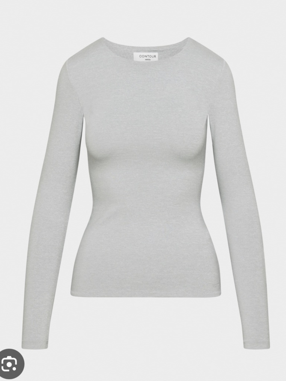 Aritzia Contour Crew Hip Longsleeve - Light Gray Heather